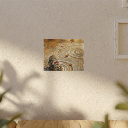 Autumn Rock Garden Watercolor Canvas Art | Neutral Decor