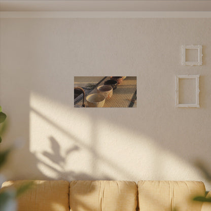 Kintsugi Tea Ceremony in Golden Hour | Gold Repair Canvas Art