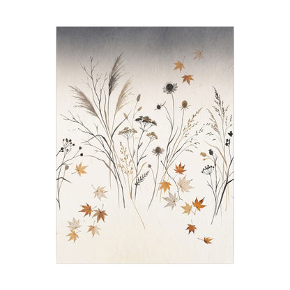 Dawn Dried Flowers Canvas Art - Japandi Kanso