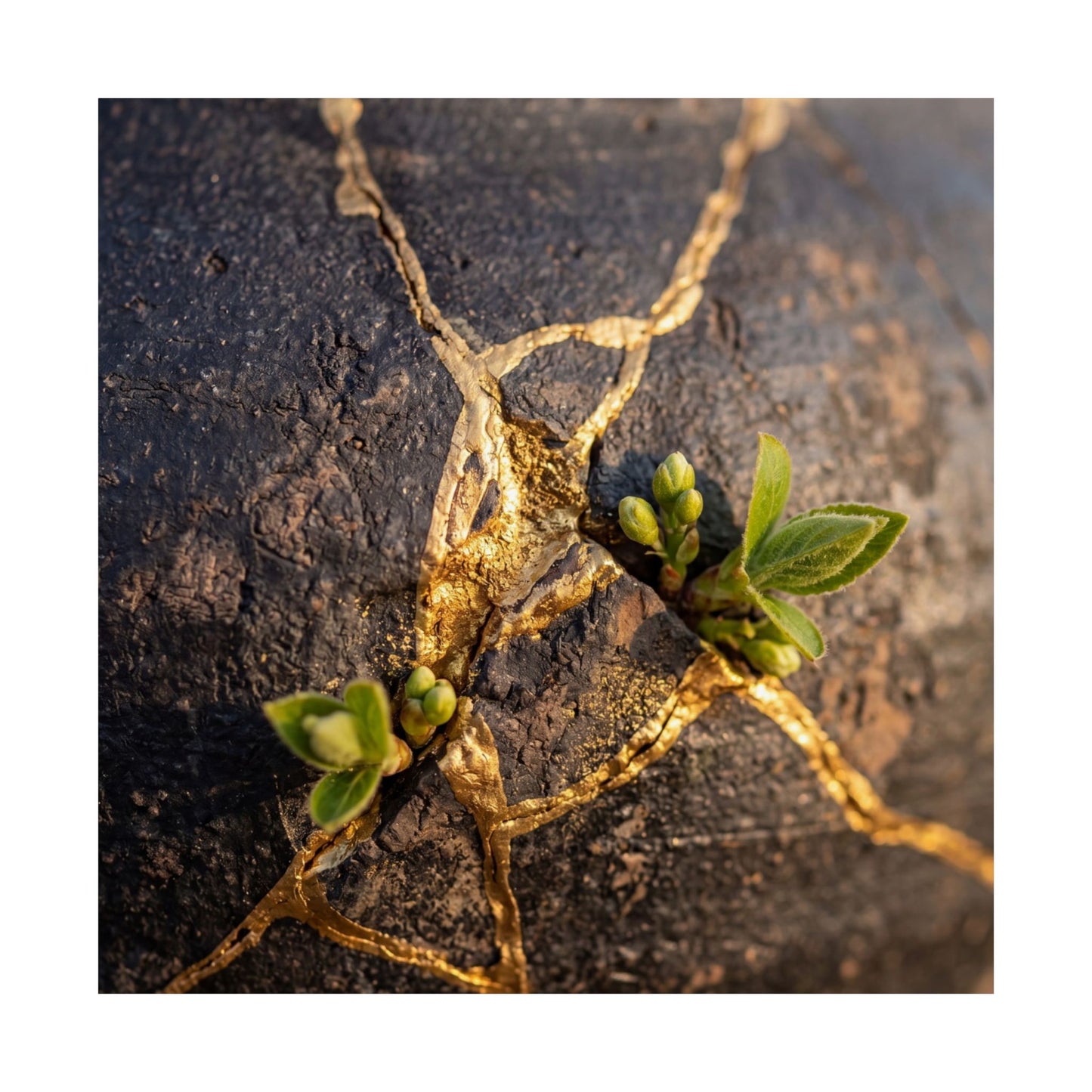 Golden Hour Rust Patina Wall Art Print - Kintsugi Shibui