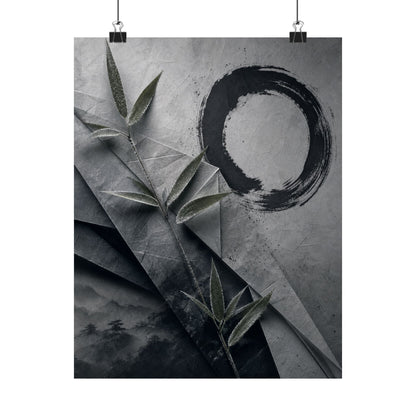 Winter Paper Fold Enso Wall Art Print | Tranquil Decor