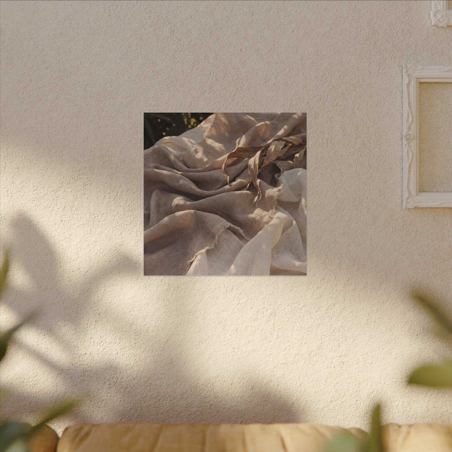 Silk Drape Summer Canvas Art | Japandi Neutral Design