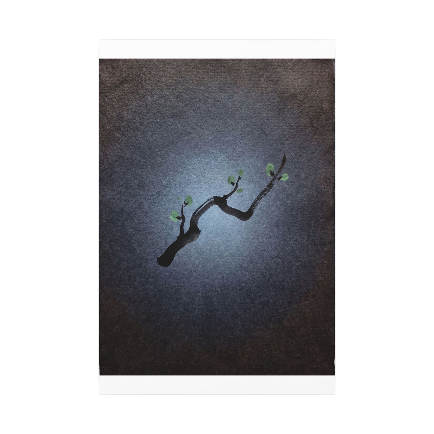 Ink Brushstroke Canvas Art | Spring Dark Japandi Moody Minimal Art