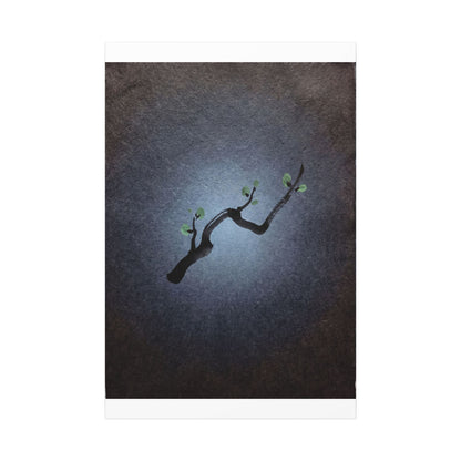 Ink Brushstroke Canvas Art | Spring Dark Japandi Moody Minimal Art