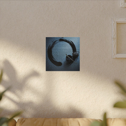 Winter Tea Ceremony Enso Canvas Art | Peaceful Decor