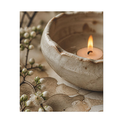 Kanso Ceramic Bowl Canvas Art - Japandi Watercolor