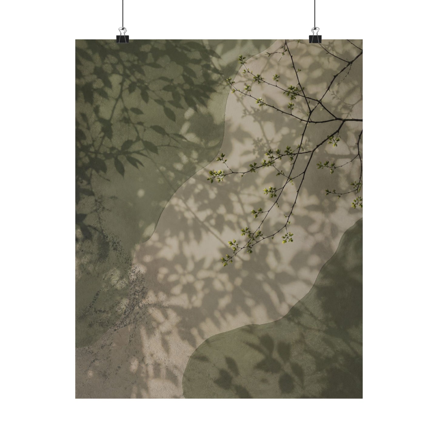 Spring Shadow Play Japanese Pattern Wall Art Print | Neutral Decor