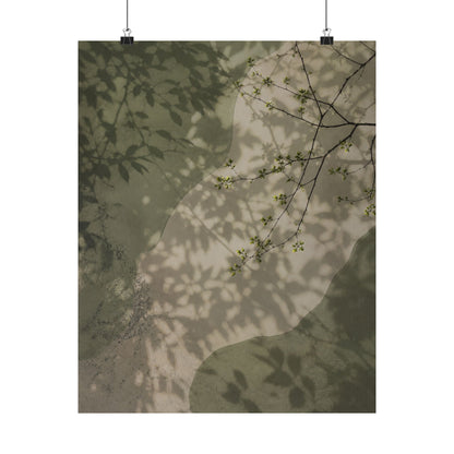 Spring Shadow Play Japanese Pattern Wall Art Print | Neutral Decor