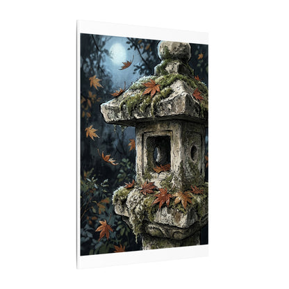 Shibui Stone Lantern Canvas Art - Japandi Minimal Line