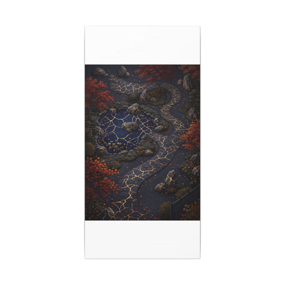 Moonlit Garden Gold Vein Canvas Art | Resilient Kintsugi Art