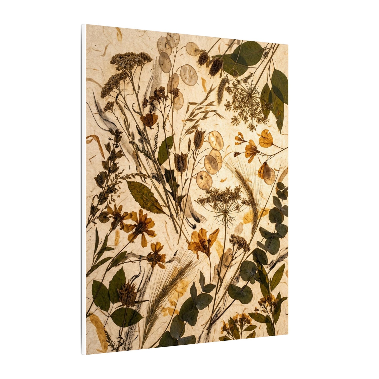 Dried Flowers Summer Canvas Art | Japandi Neutral Design