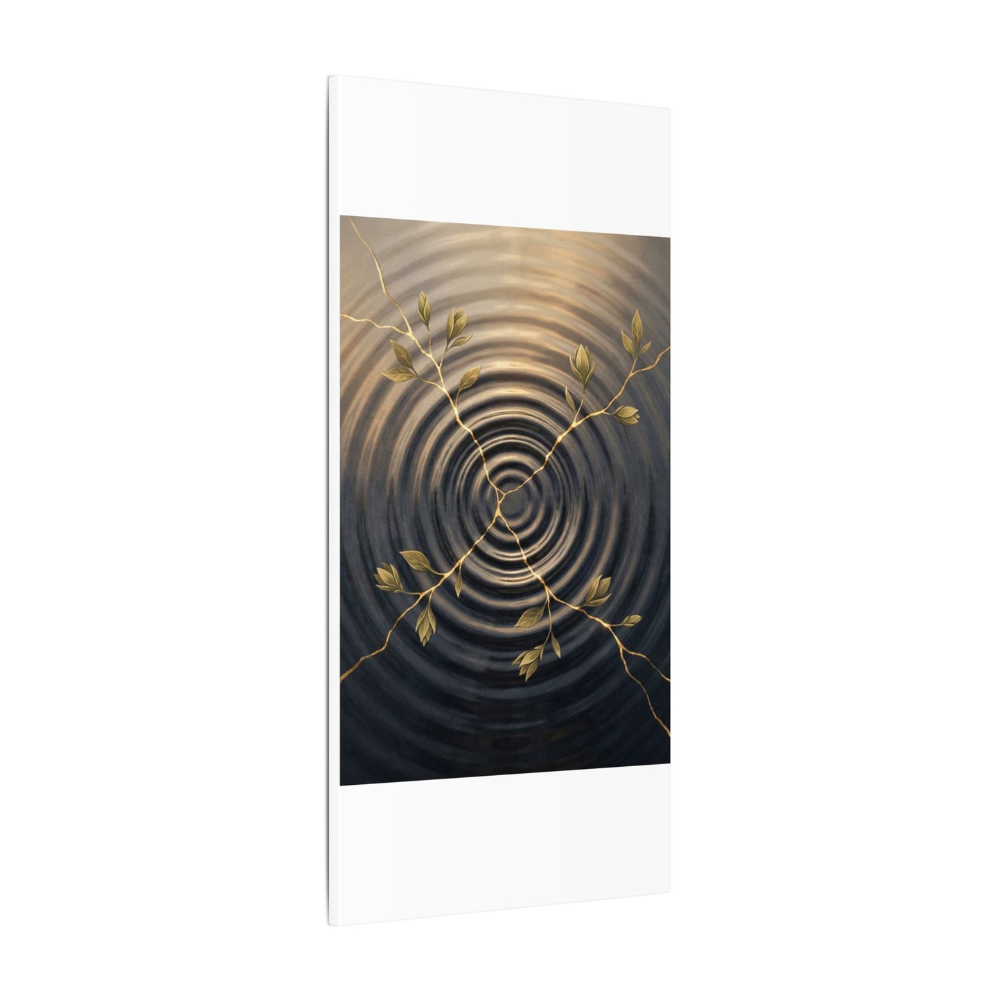 Kanso Water Ripple Canvas Art - Kintsugi Gold Vein