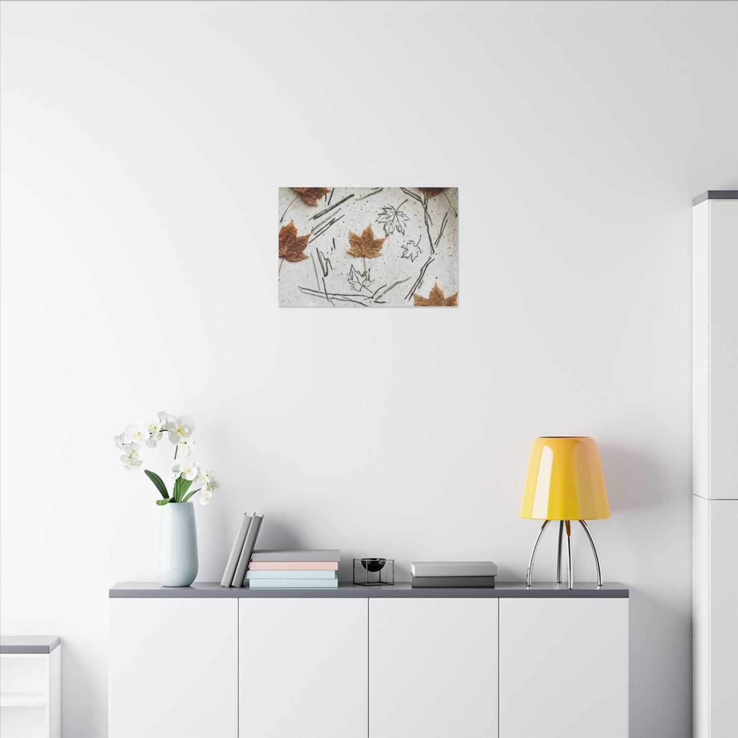 Ceramic Bowl Autumn Canvas Art | Japandi Elegant Design