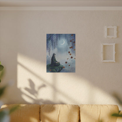 Zen Wisteria in Moonlight | Ukiyo E Inspired Canvas Art