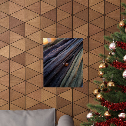Dark Japandi Silk Drape in Candlelight | Shadow Zen Wall Art Print