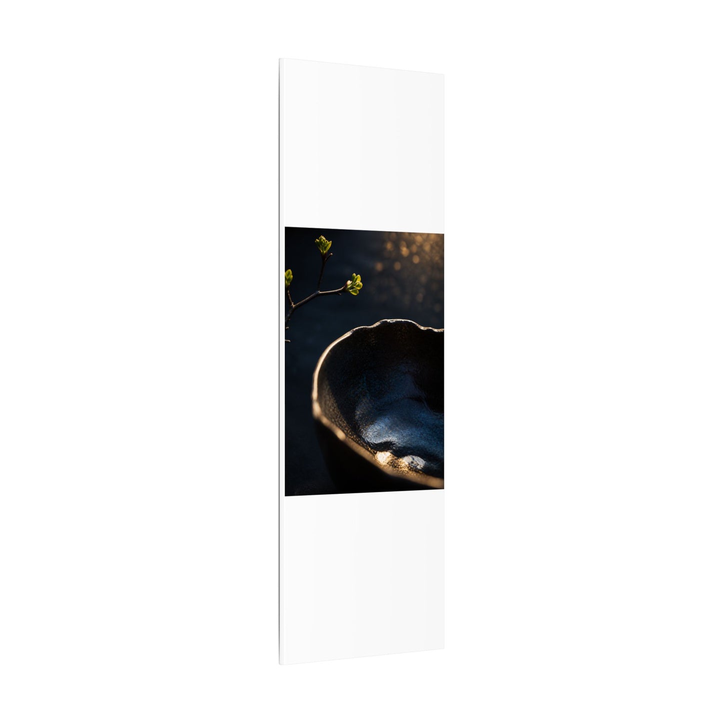 Ma Ceramic Bowl Canvas Art - Dark Japandi Shadow Zen
