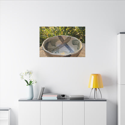 Earthy Ceramic Bowl Canvas Art - Japanese Pattern Japandi