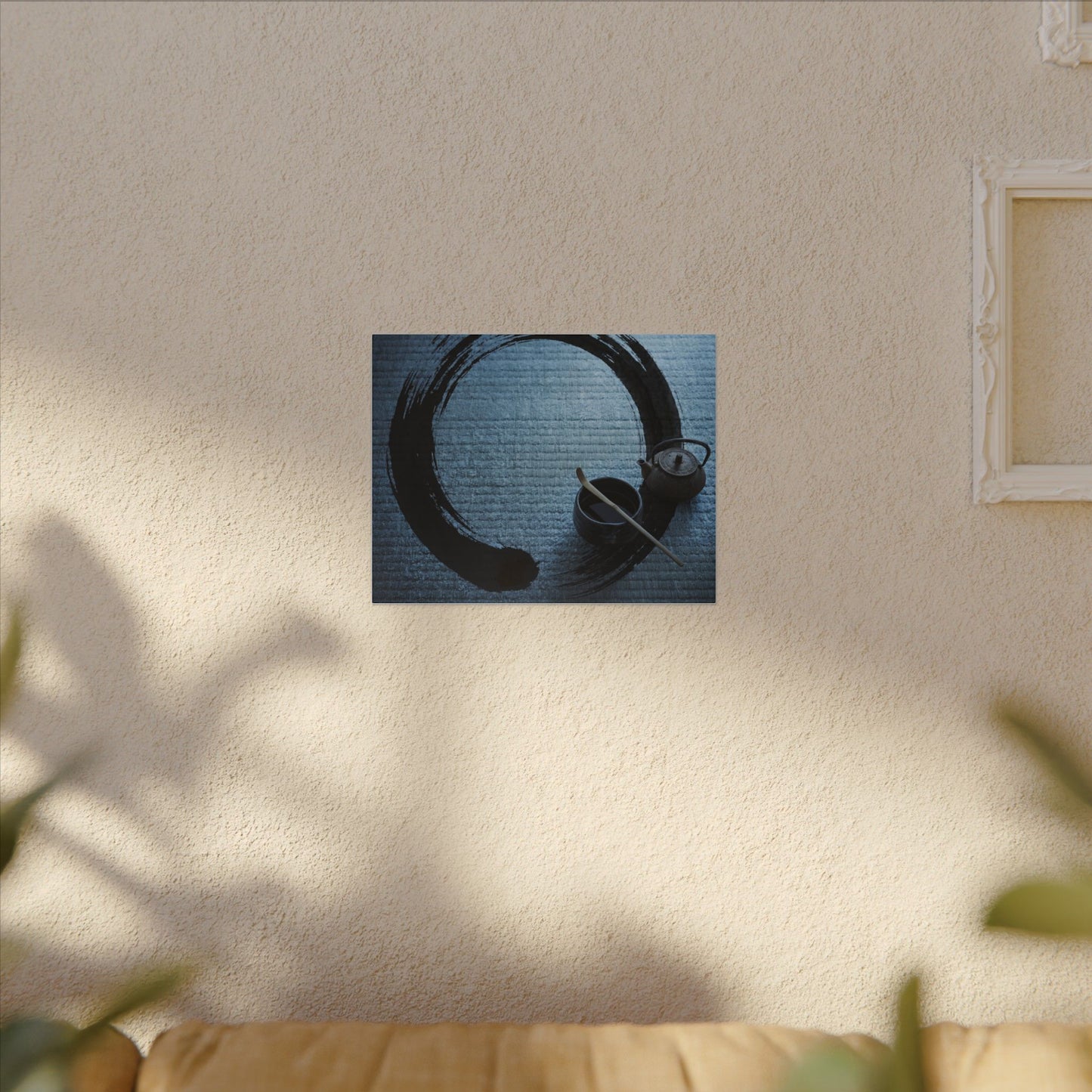 Winter Tea Ceremony Enso Canvas Art | Peaceful Decor