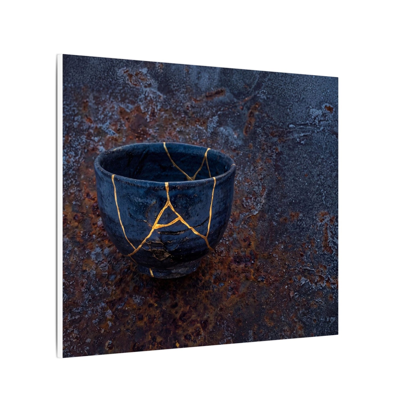 Rust Patina Winter Canvas Art | Kintsugi Healing Design