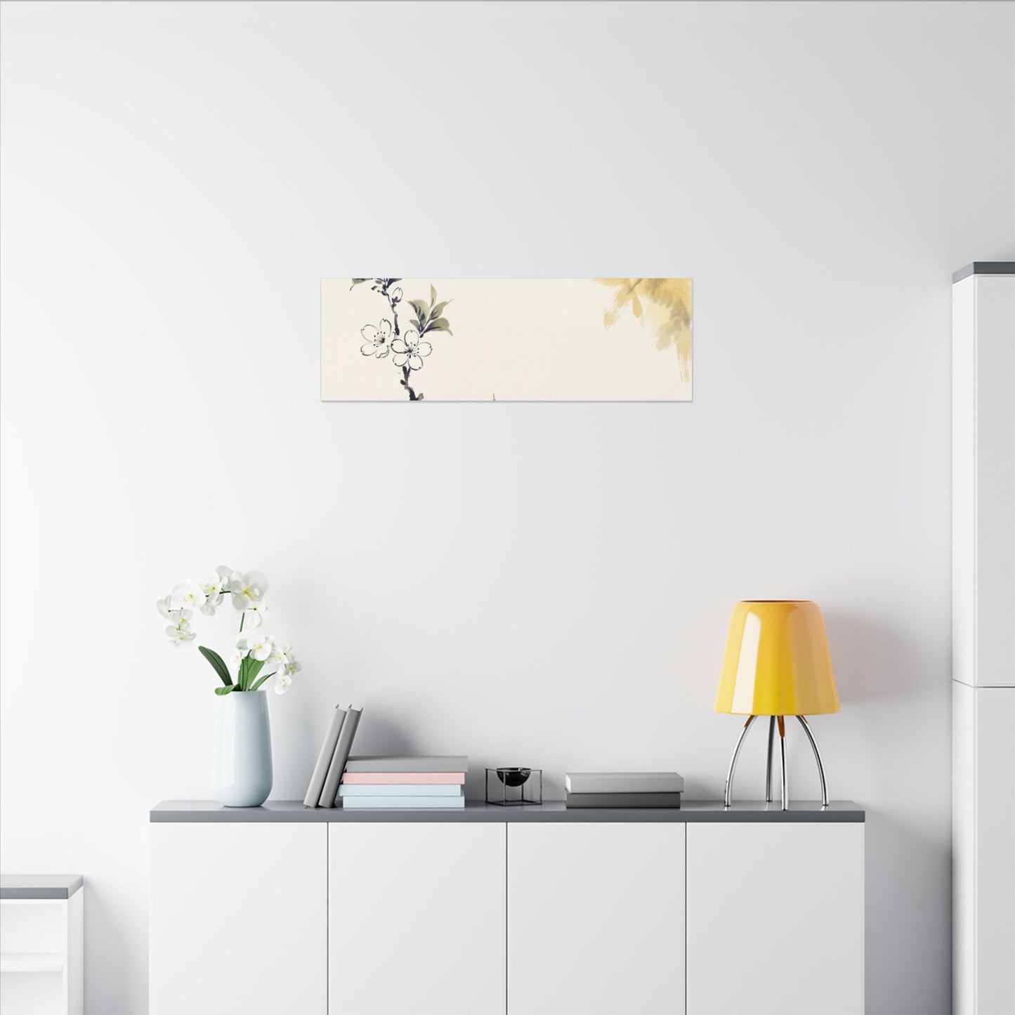 Kanso Cherry Blossom Canvas Art - Zen Sumi E