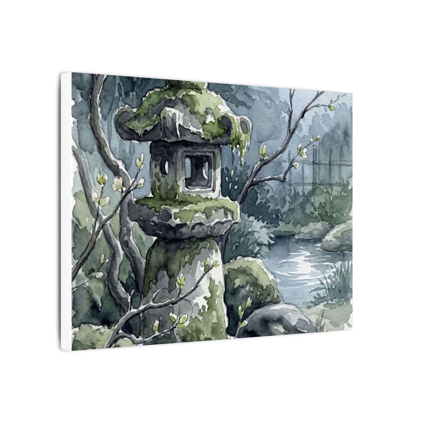 Moonlight Stone Lantern Canvas Art - Japandi Seijaku