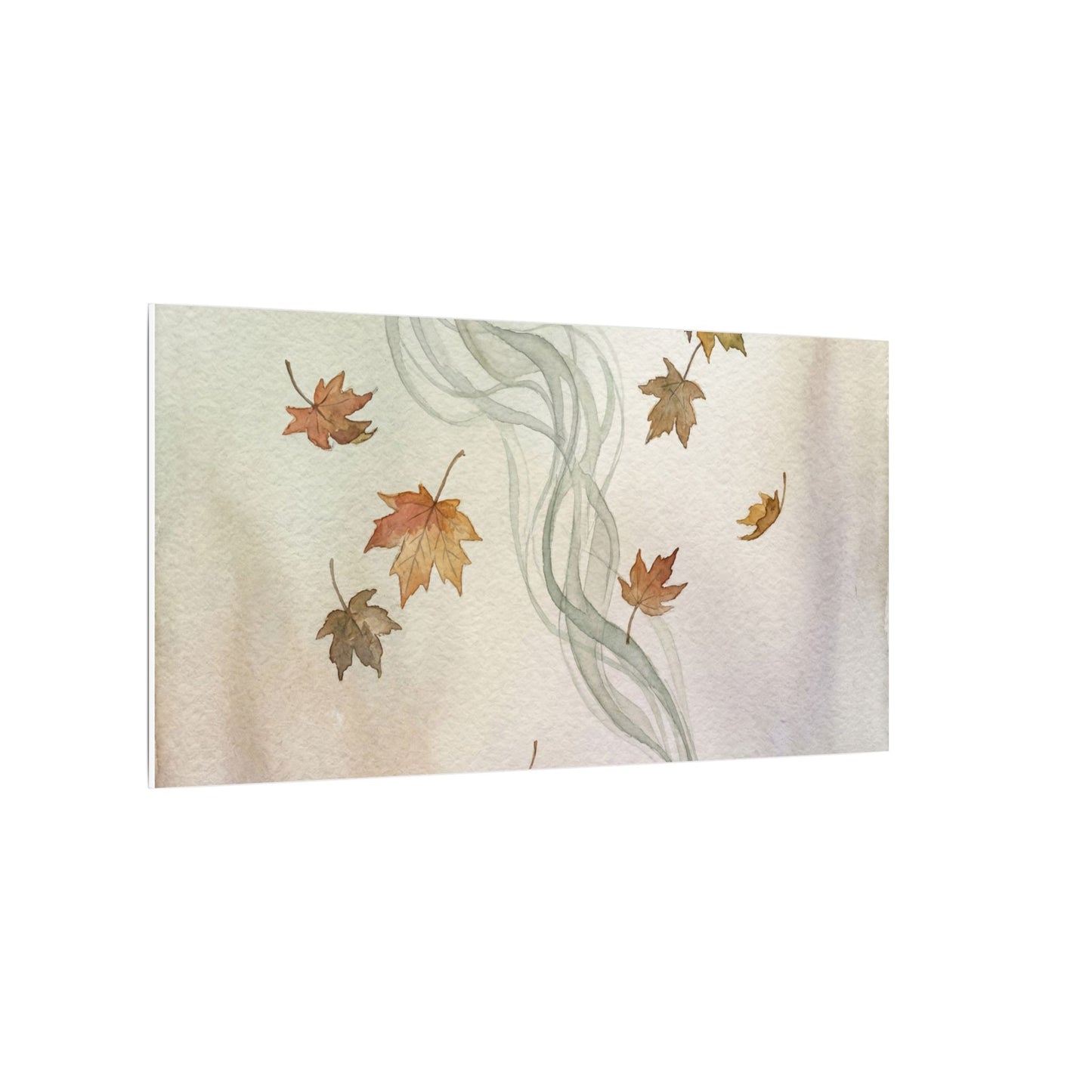 Incense Smoke Canvas Art | Autumn Japandi Watercolor Art