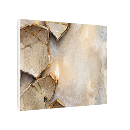 Broken Pottery Winter Canvas Art | Japandi Warm Design