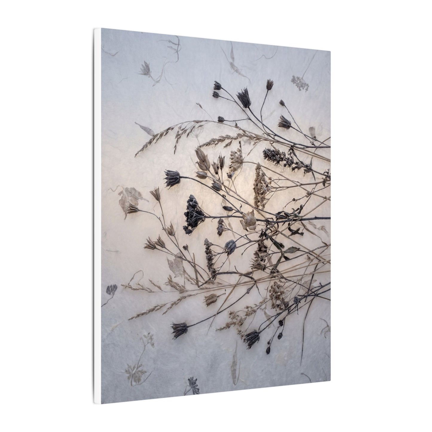 Elegant Dried Flowers Canvas Art - Japanese Pattern Japandi