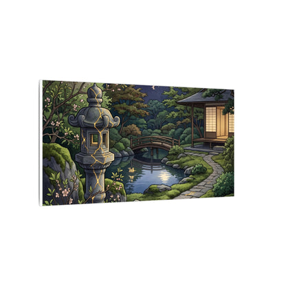 Spring Moonlit Garden Gold Vein Canvas Art | Resilient Decor