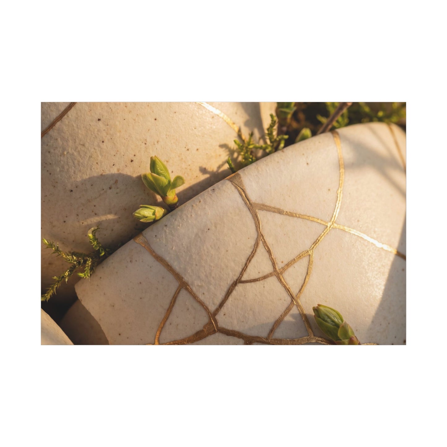 Spring Broken Pottery Gold Vein Canvas Art | Beautiful Decor