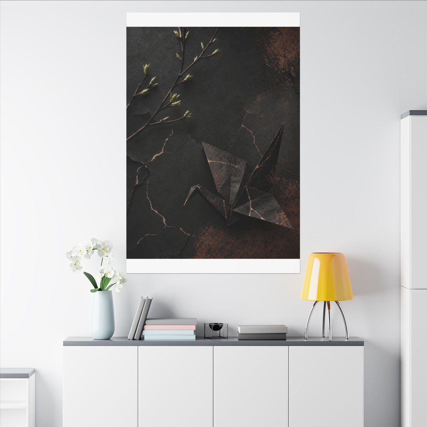 Paper Fold Canvas Art | Spring Kintsugi Broken Beauty Art