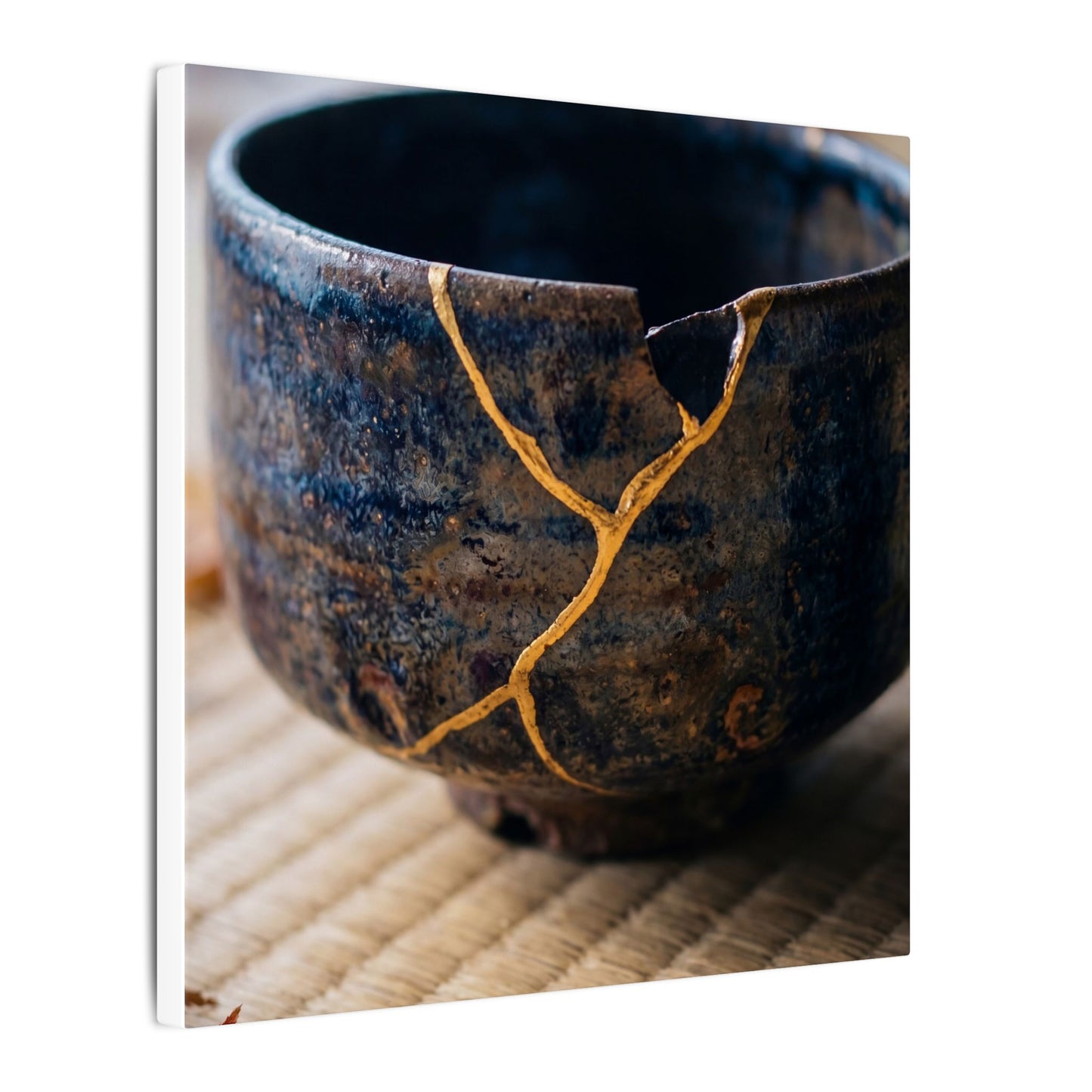 Tea Ceremony Autumn Canvas Art | Kintsugi Healing Design