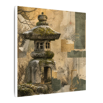 Elegant Stone Lantern Canvas Art - Texture Japandi