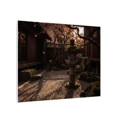 Seijaku Stone Lantern Canvas Art - Dark Japandi Shadow Zen