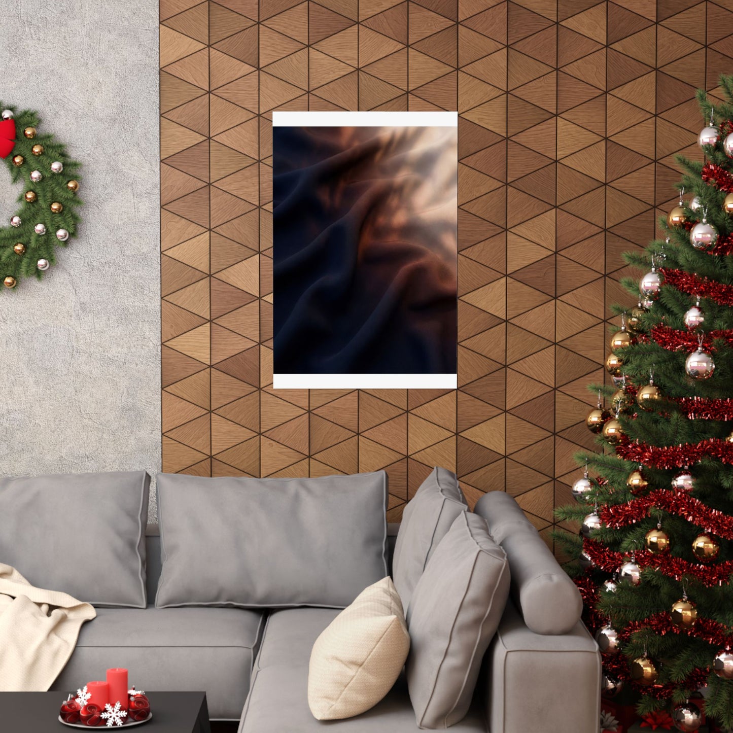 Silk Drape Summer Wall Art Print | Dark Japandi Atmospheric Design