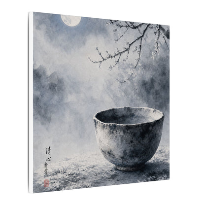 Seijaku Ceramic Bowl Canvas Art - Zen Sumi E