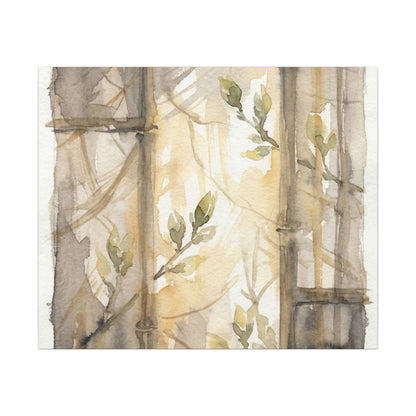 Shoji Screen Spring Canvas Art | Japandi Cozy Design