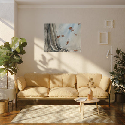 Ma Silk Drape Canvas Art - Japandi Watercolor