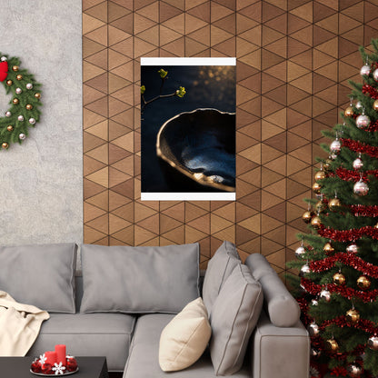 Ma Ceramic Bowl Wall Art Print - Dark Japandi Shadow Zen