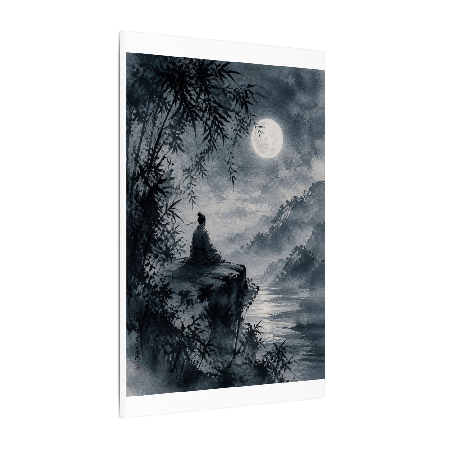 Ink Brushstroke Sumi E Canvas Art | Serene Zen Art
