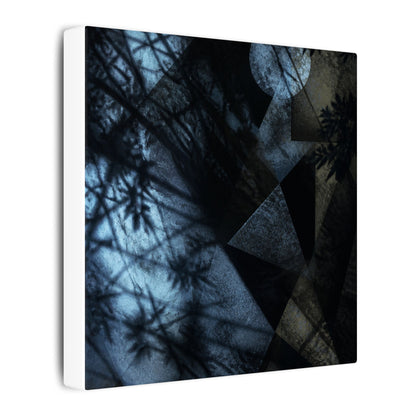 Shadow Play Winter Canvas Art | Dark Japandi Luxurious Design