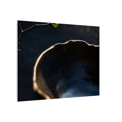 Ma Ceramic Bowl Canvas Art - Dark Japandi Shadow Zen