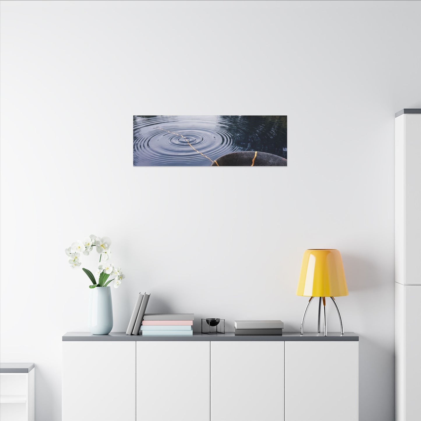 Kintsugi Water Ripple in Overcast | Broken Beauty Canvas Art