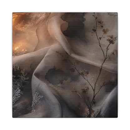 Japandi Silk Drape in Candlelight | Watercolor Canvas Art