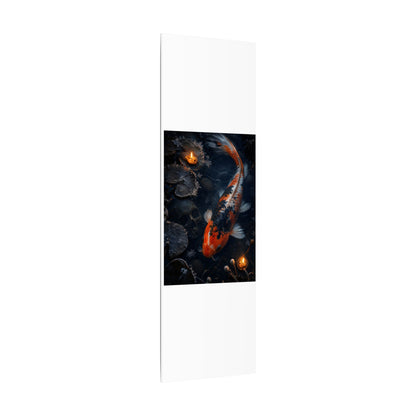Koi Pond Canvas Art | Winter Dark Japandi Shadow Zen Art