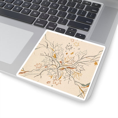 Shadow Play Sticker | Autumn Japandi Minimal Line Art