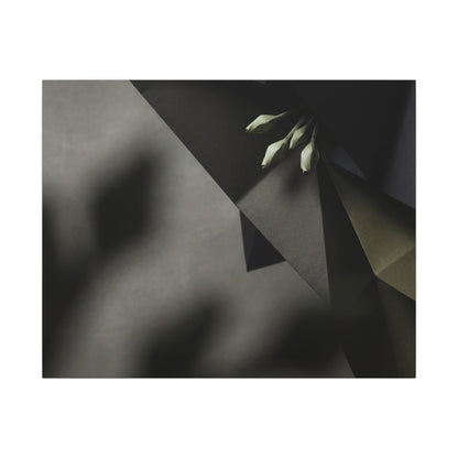 Paper Fold Moody Minimal Canvas Art | Luxurious Dark Japandi Art Art Print