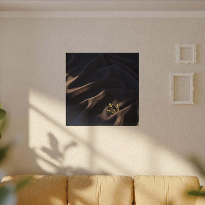 Silk Drape Shadow Zen Canvas Art | Luxurious Dark Japandi Art