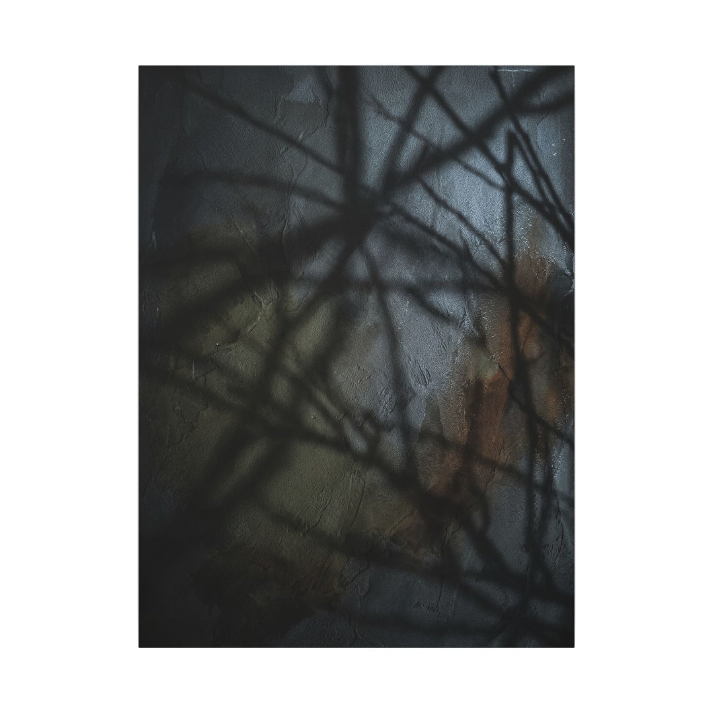 Shadow Play Dark Texture Canvas Art | Sophisticated Dark Japandi Art