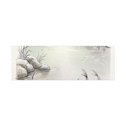 Koi Pond Minimal Line Canvas Art | Cozy Japandi Art